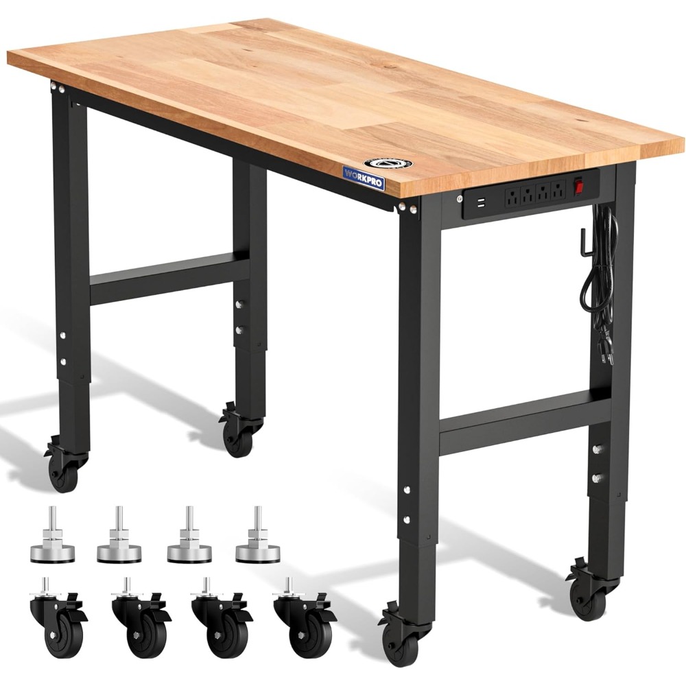Workbench Woodworking - Établi de garage, établi réglable 48