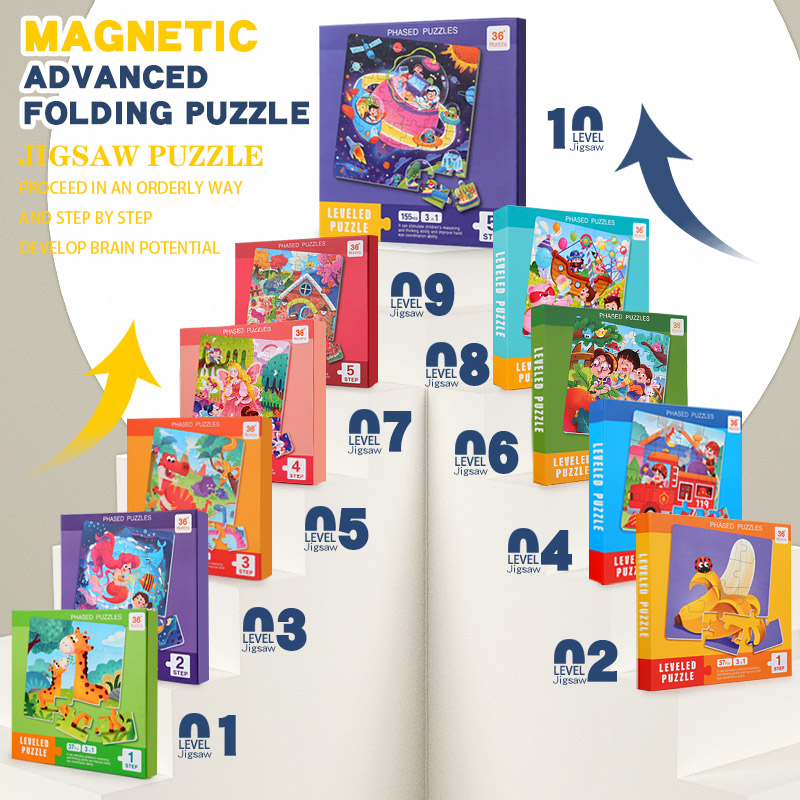 Woodworking Jigsaw - Puzzle magnétique en bois pour enfants,