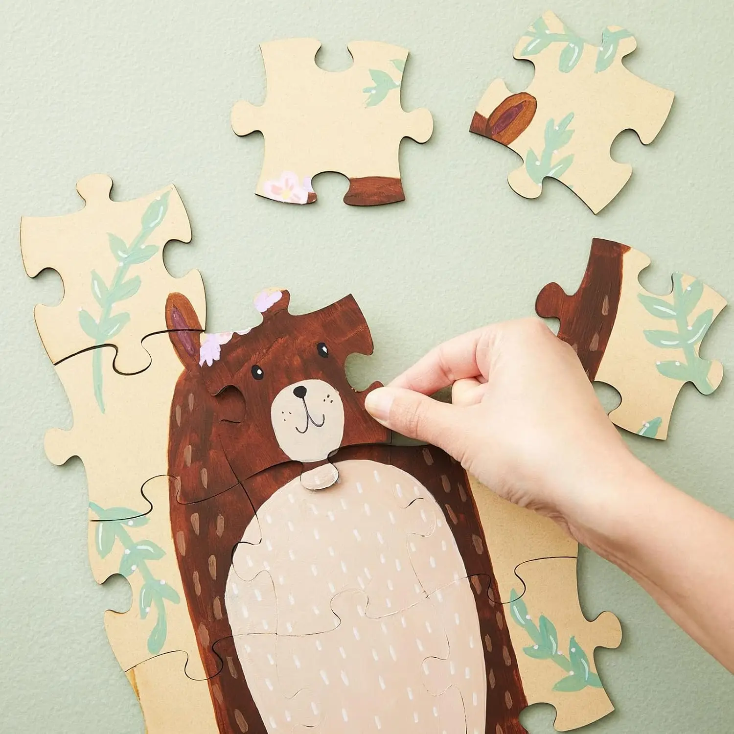 Puces de puzzle en MDF brun na - Woodworking Jigsaw avis et prix